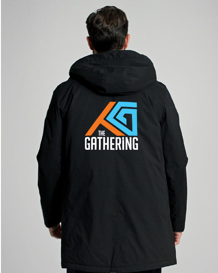 Sort Parkas med brodert logo